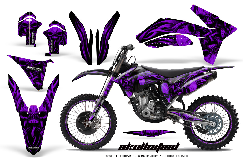 KTM C7 2011 SX-F Graphics Kit Skullcified Purple NP Rims